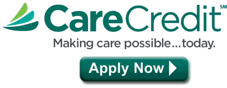 CareCredit Logo with an apply now button.